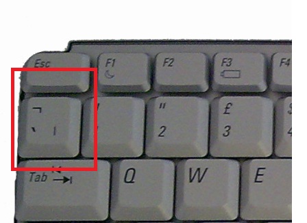 e with tilde key on computer