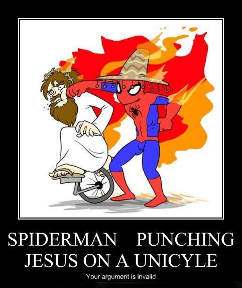 demotivational_posters_spidermans_punching_jesus_on_a_unicyle.jpg